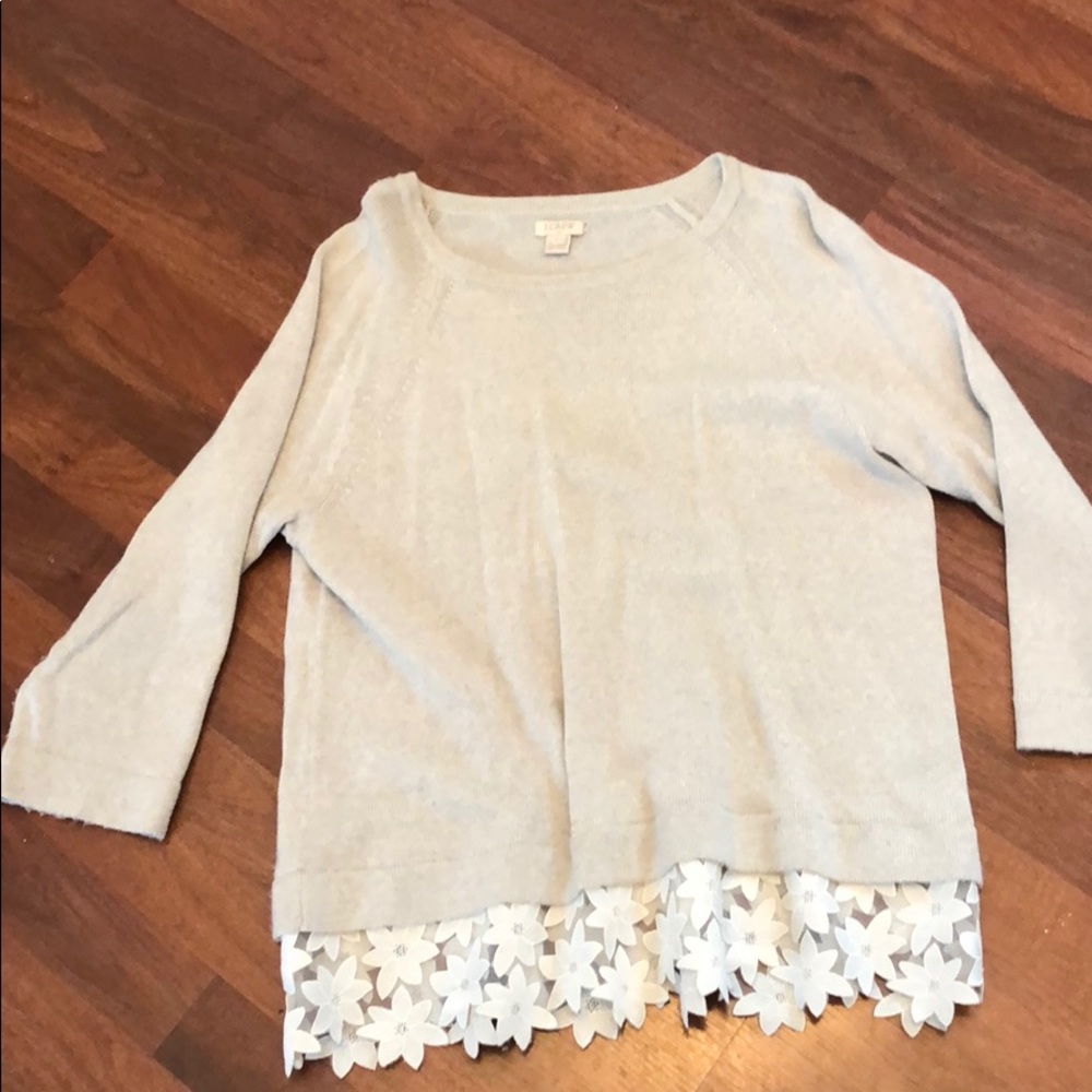 Cream/Grey Jcrew Sweater - Size L